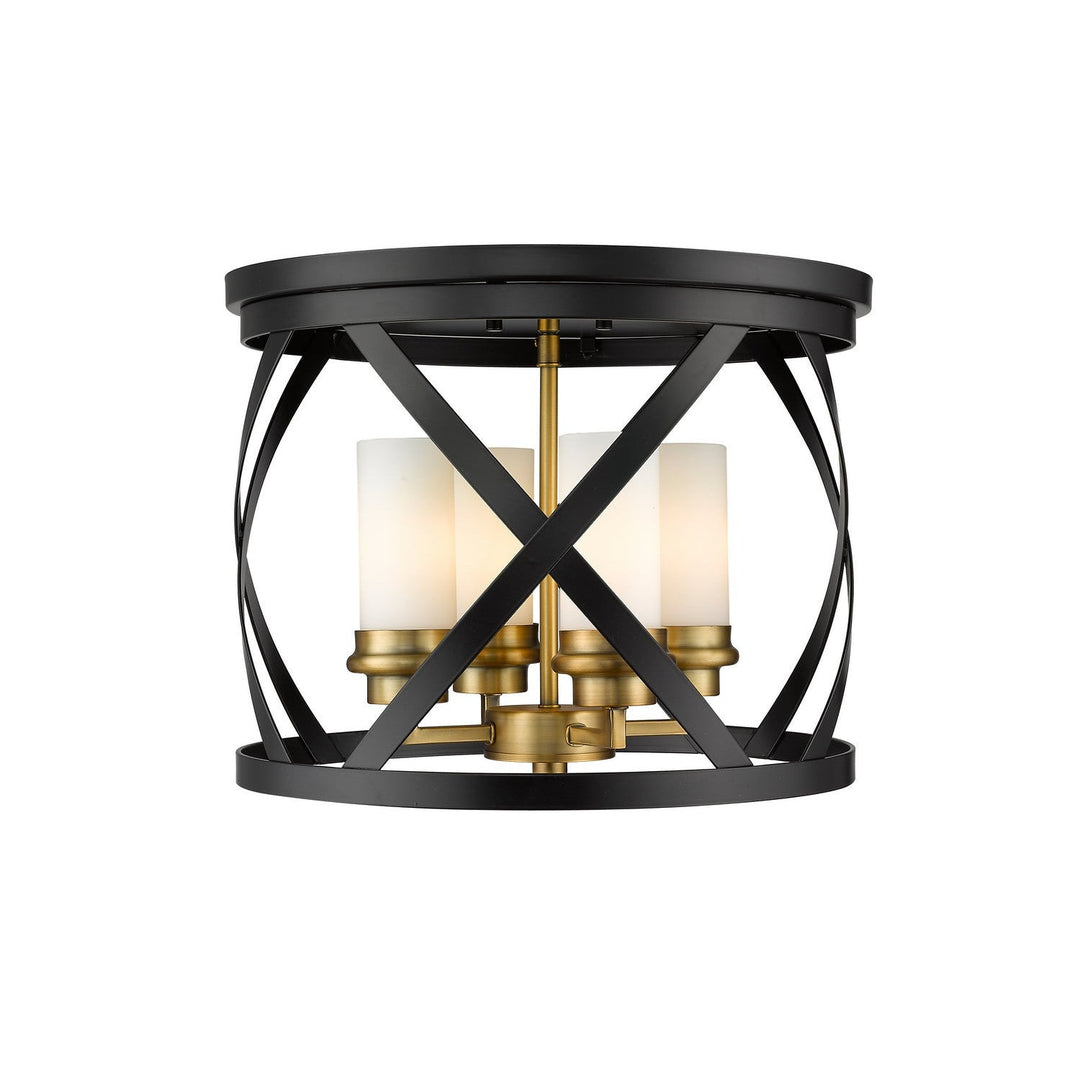 Z-Lite Malcalester 481F16-MB-OBR Ceiling Light - Matte Black / Olde Brass