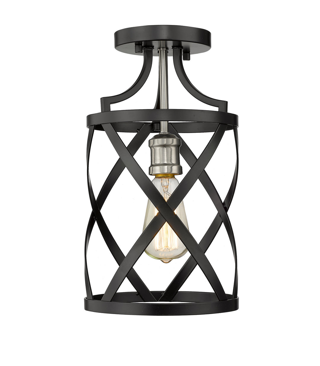 Z-Lite Malcalester 481F1-MB-BN Ceiling Light - Matte Black / Brushed Nickel