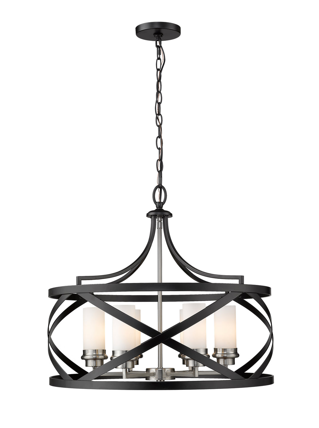 Z-Lite Malcalester 481P24-MB-BN Chandelier Light - Matte Black / Brushed Nickel