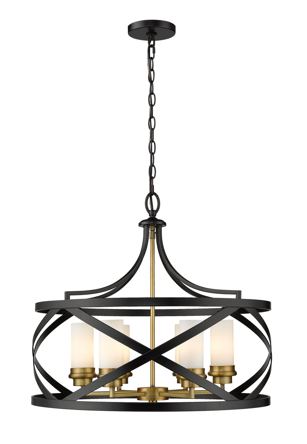 Z-Lite Malcalester 481P24-MB-OBR Chandelier Light - Matte Black / Olde Brass