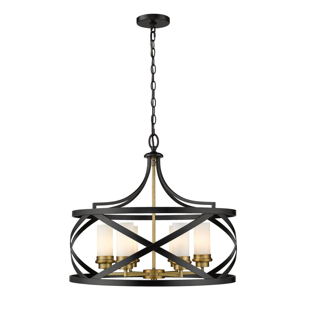 Z-Lite Malcalester 481P24-MB-OBR Chandelier Light - Matte Black / Olde Brass