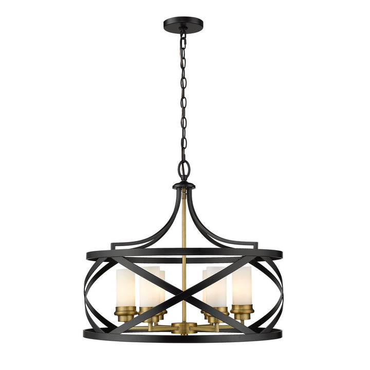 Z-Lite Malcalester 481P24-MB-OBR Chandelier Light - Matte Black / Olde Brass