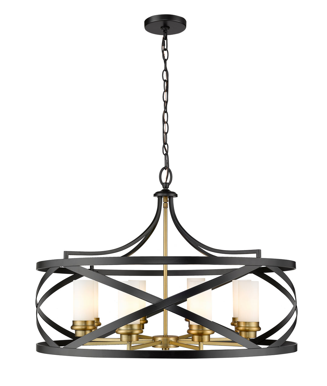 Z-Lite Malcalester 481P30-MB-OBR Chandelier Light - Matte Black / Olde Brass