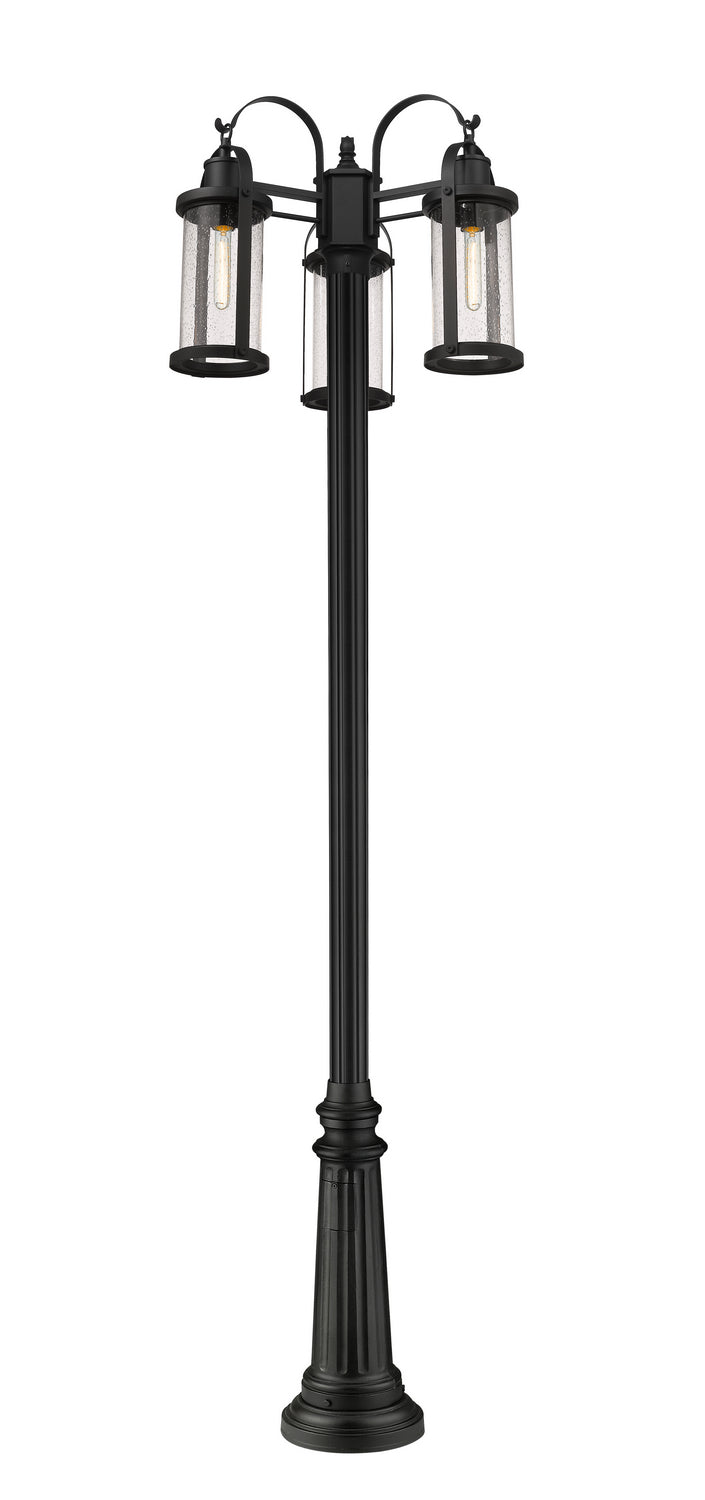 Z-Lite Lighting 569MP3-511P-BK  Roundhouse Outdoor Black