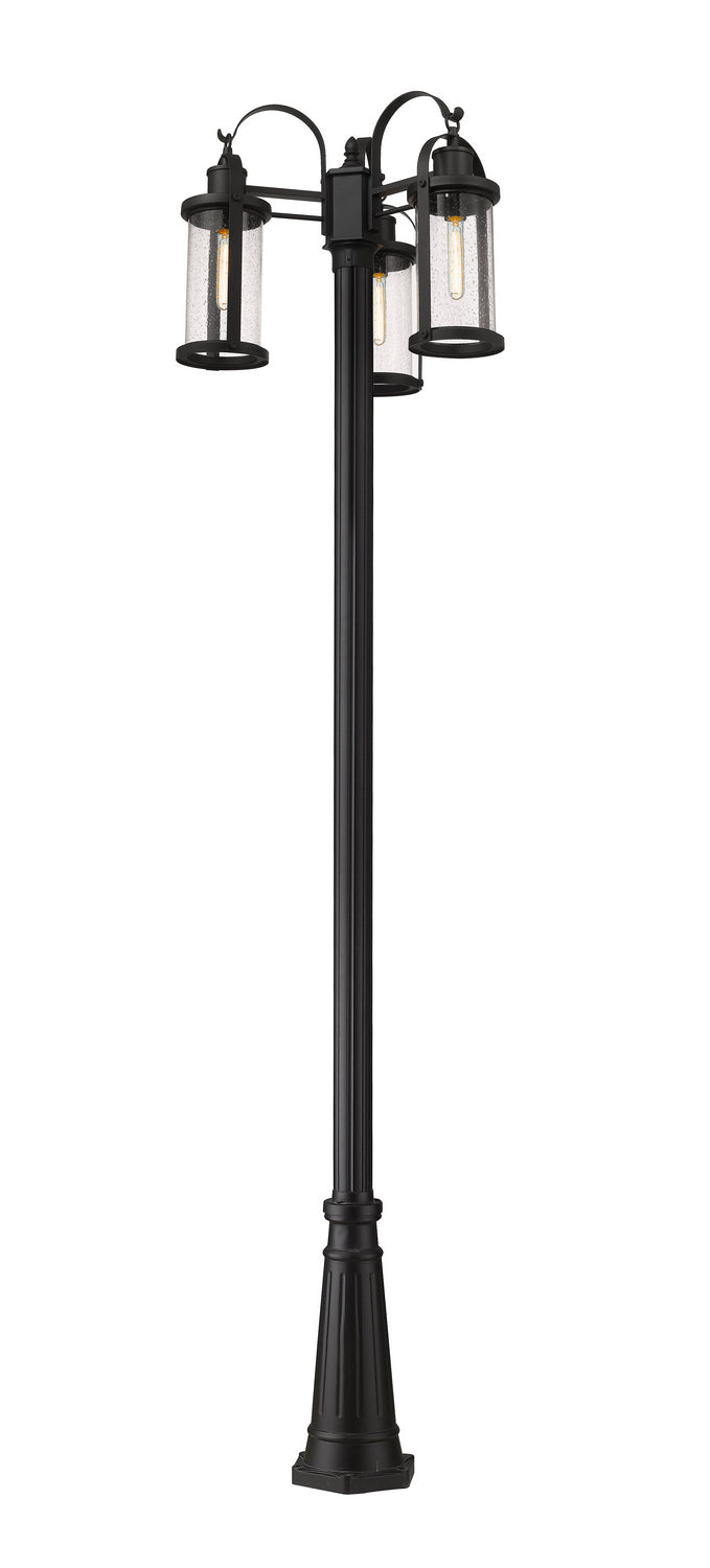 Z-Lite Lighting 569MP3-519P-BK  Roundhouse Outdoor Black