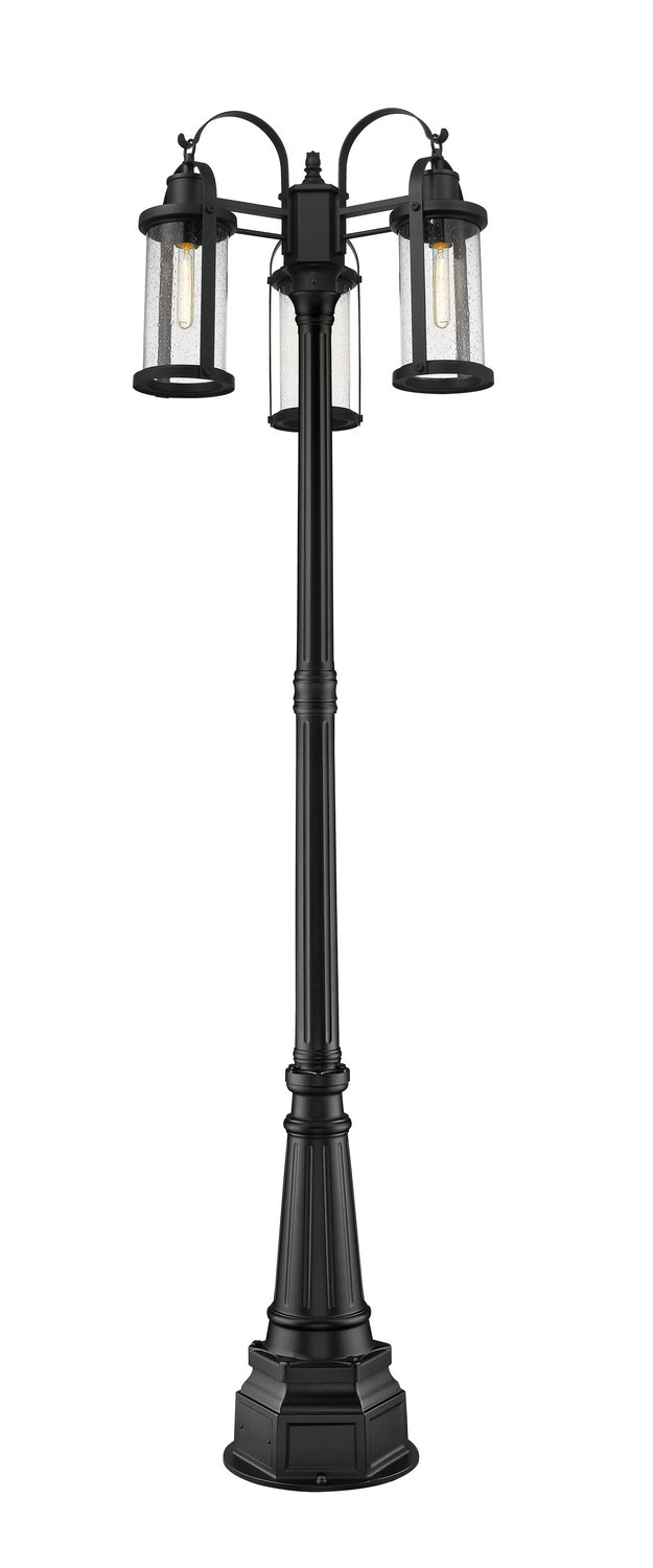 Z-Lite Lighting 569MP3-564P-BK  Roundhouse Outdoor Black