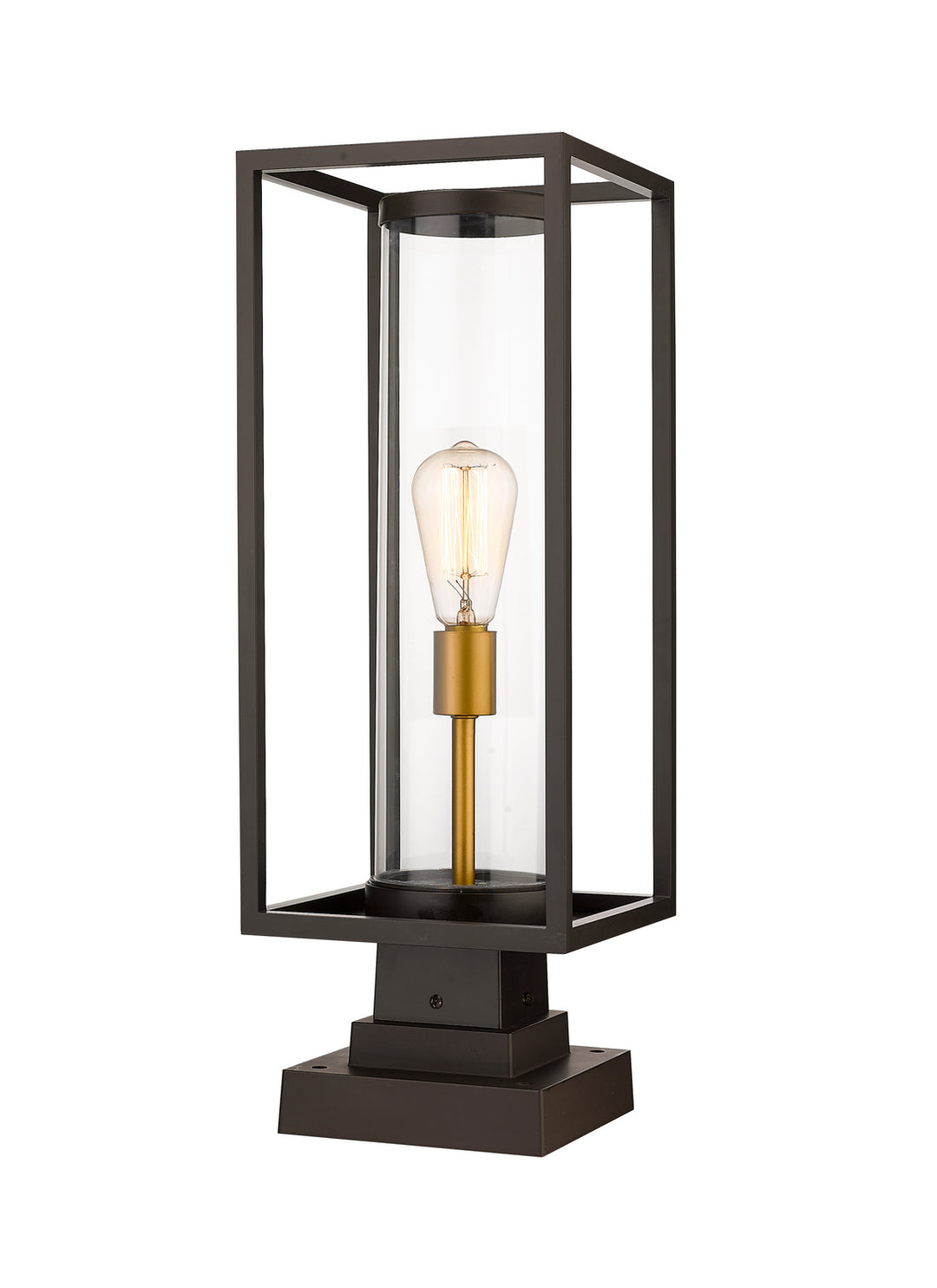 Z-Lite Lighting 584PHMS-SQPM-DBZ  Dunbroch Outdoor Deep Bronze/Outdoor Brass