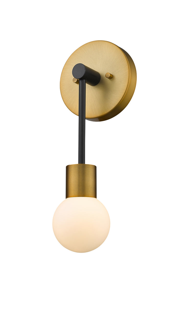 Z-Lite Neutra 621-1S-MB-FB Wall Sconce Light - Matte Black / Foundry Brass