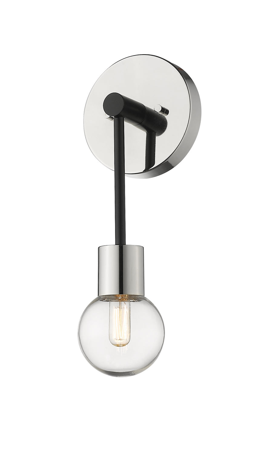 Z-Lite Neutra 621-1S-MB-PN Wall Sconce Light - Matte Black / Polished Nickel