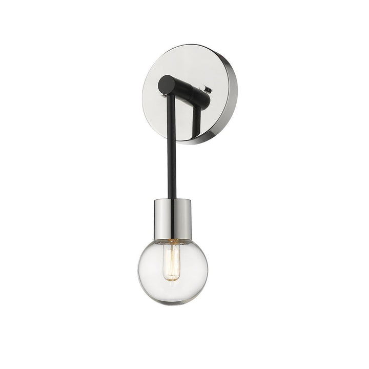 Z-Lite Neutra 621-1S-MB-PN Wall Sconce Light - Matte Black / Polished Nickel