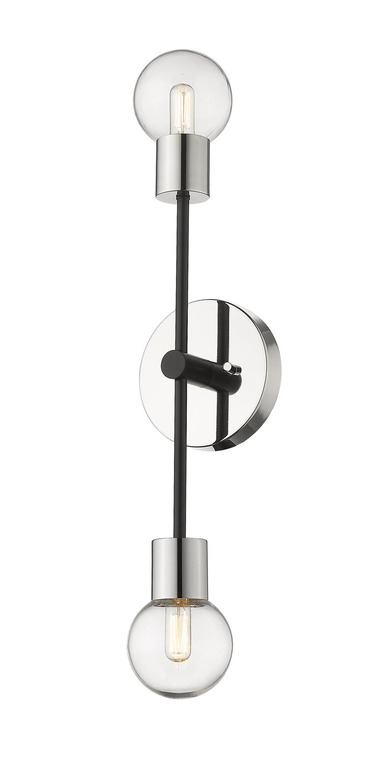 Z-Lite Neutra 621-2S-MB-PN Wall Sconce Light - Matte Black / Polished Nickel