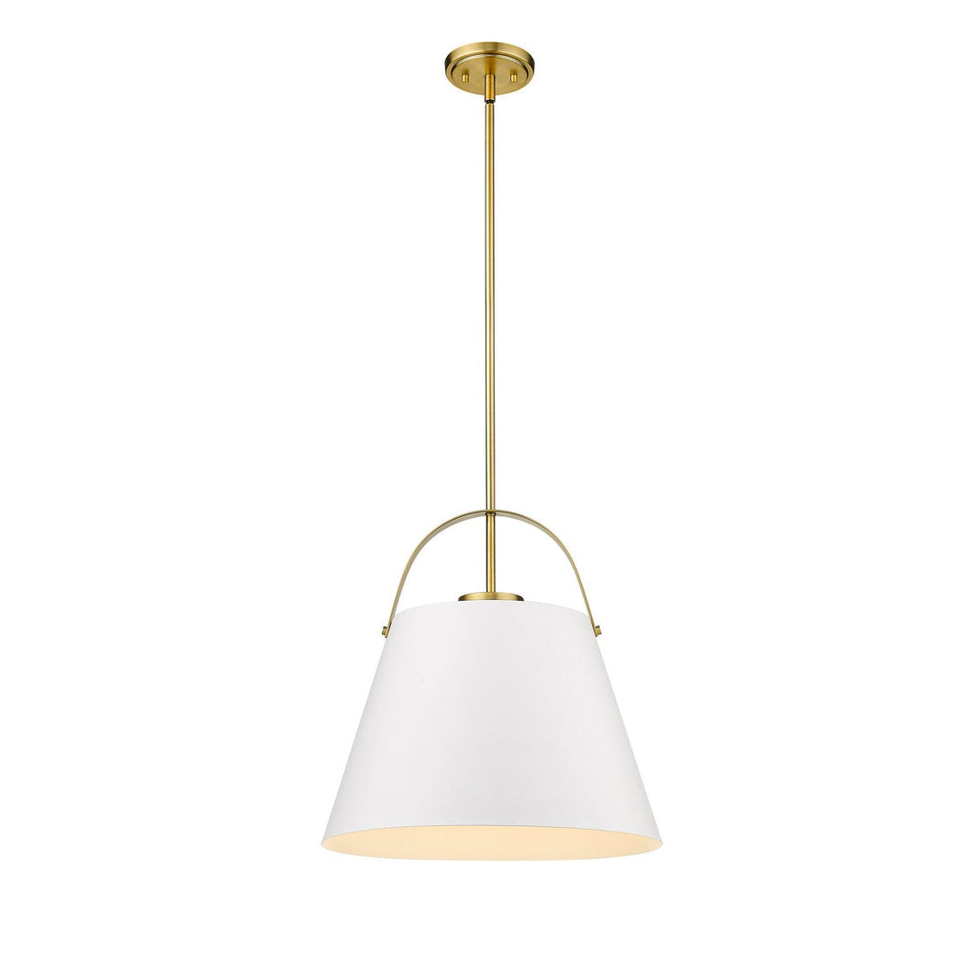 Z-Lite Z-Studio 726P18-MW+HBR Pendant Light - Matte White / Heritage Brass