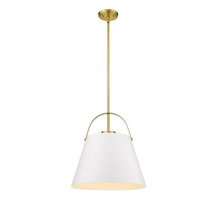 Z-Lite Z-Studio 726P18-MW+HBR Pendant Light - Matte White / Heritage Brass