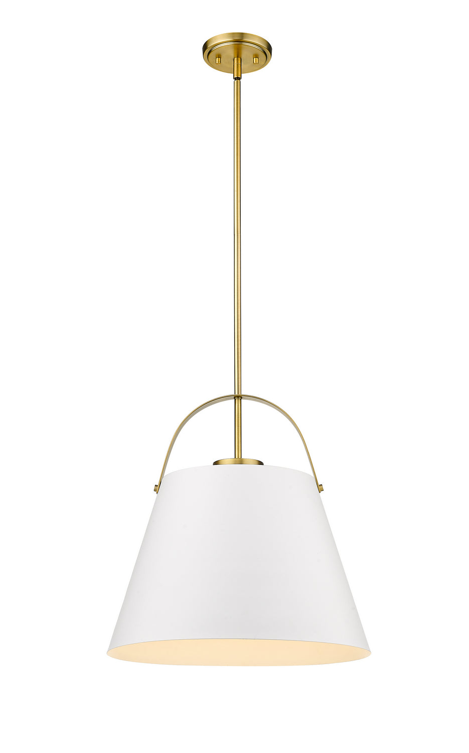 Z-Lite Z-Studio 726P18-MW+HBR Pendant Light - Matte White / Heritage Brass