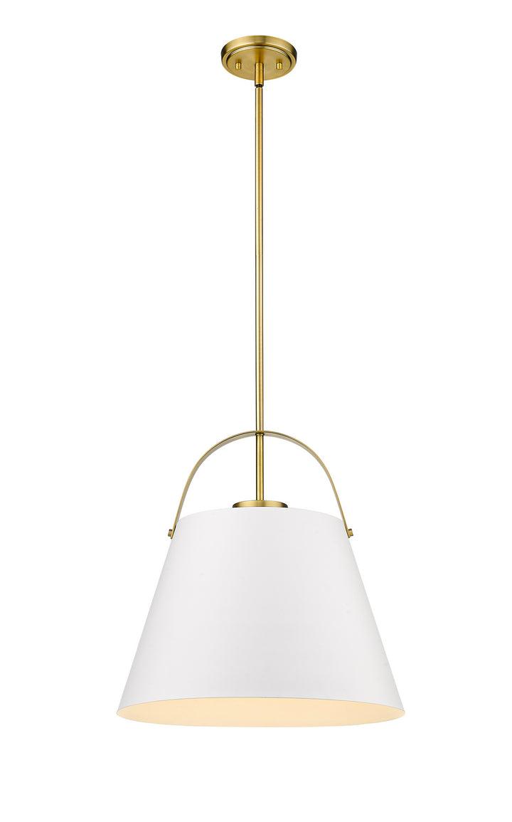 Z-Lite Z-Studio 726P18-MW+HBR Pendant Light - Matte White / Heritage Brass