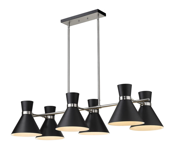 Z-Lite Soriano 728-6L-MB-BN Pendant Light - Matte Black / Brushed Nickel