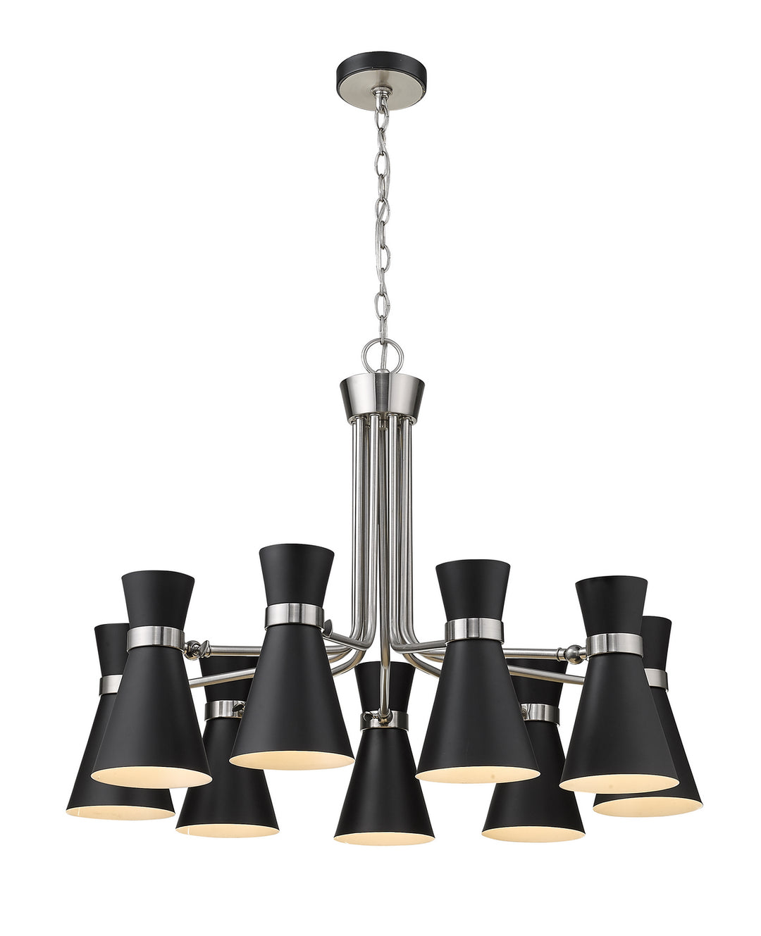 Z-Lite Soriano 728-9MB-BN Chandelier Light - Matte Black / Brushed Nickel