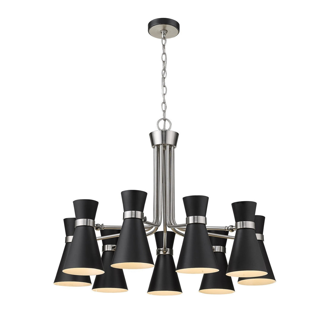 Z-Lite Soriano 728-9MB-BN Chandelier Light - Matte Black / Brushed Nickel