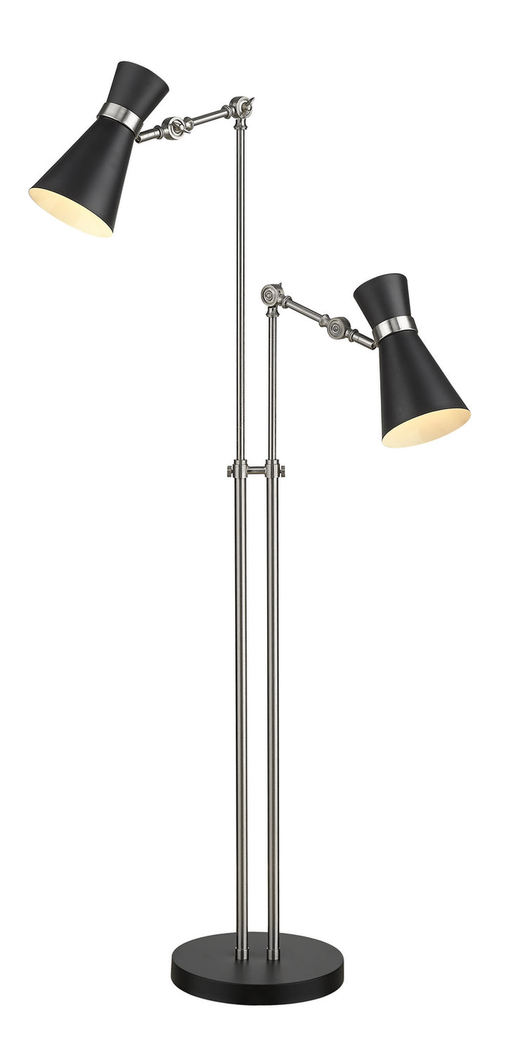 Z-Lite Lighting 728FL-MB-BN  Soriano Lamp Matte Black/Brushed Nickel