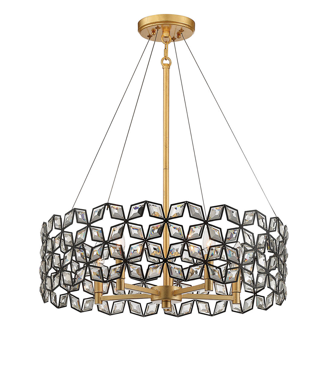 Metropolitan Brookcrest N7845-711 Chandelier Light - Sand Coal W/ Gold Leaf