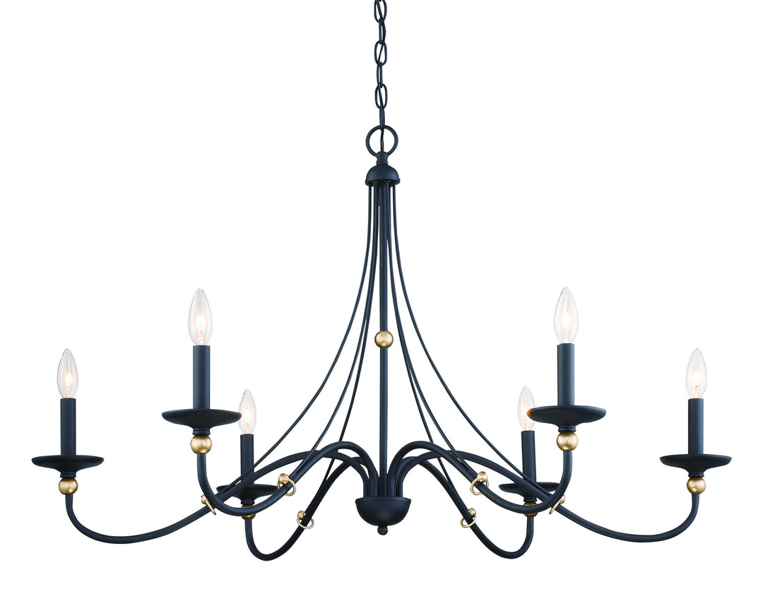 Minka-Lavery Westchester County 1046-677 Chandelier Light - Sand Coal With Skyline Gold Le