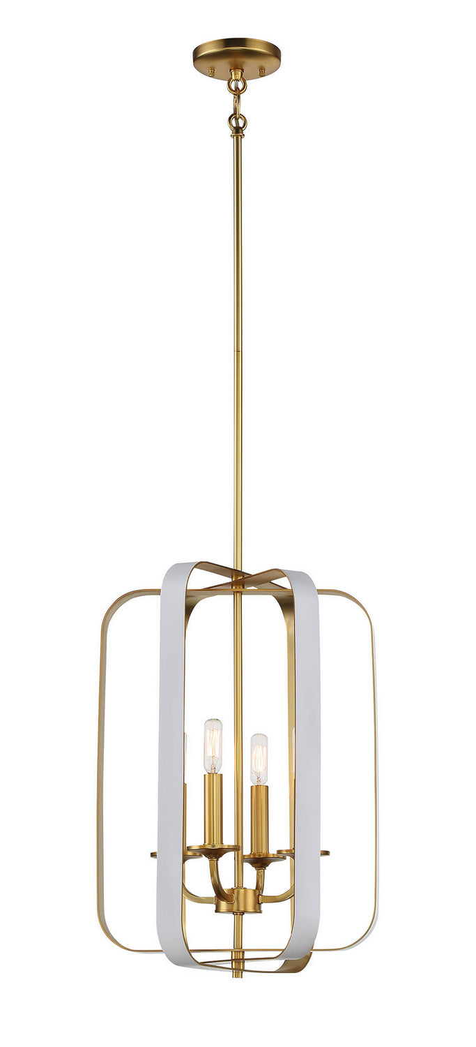 Minka-Lavery Aureum 1214-706 Pendant Light - Matte White W/ Honey Gold