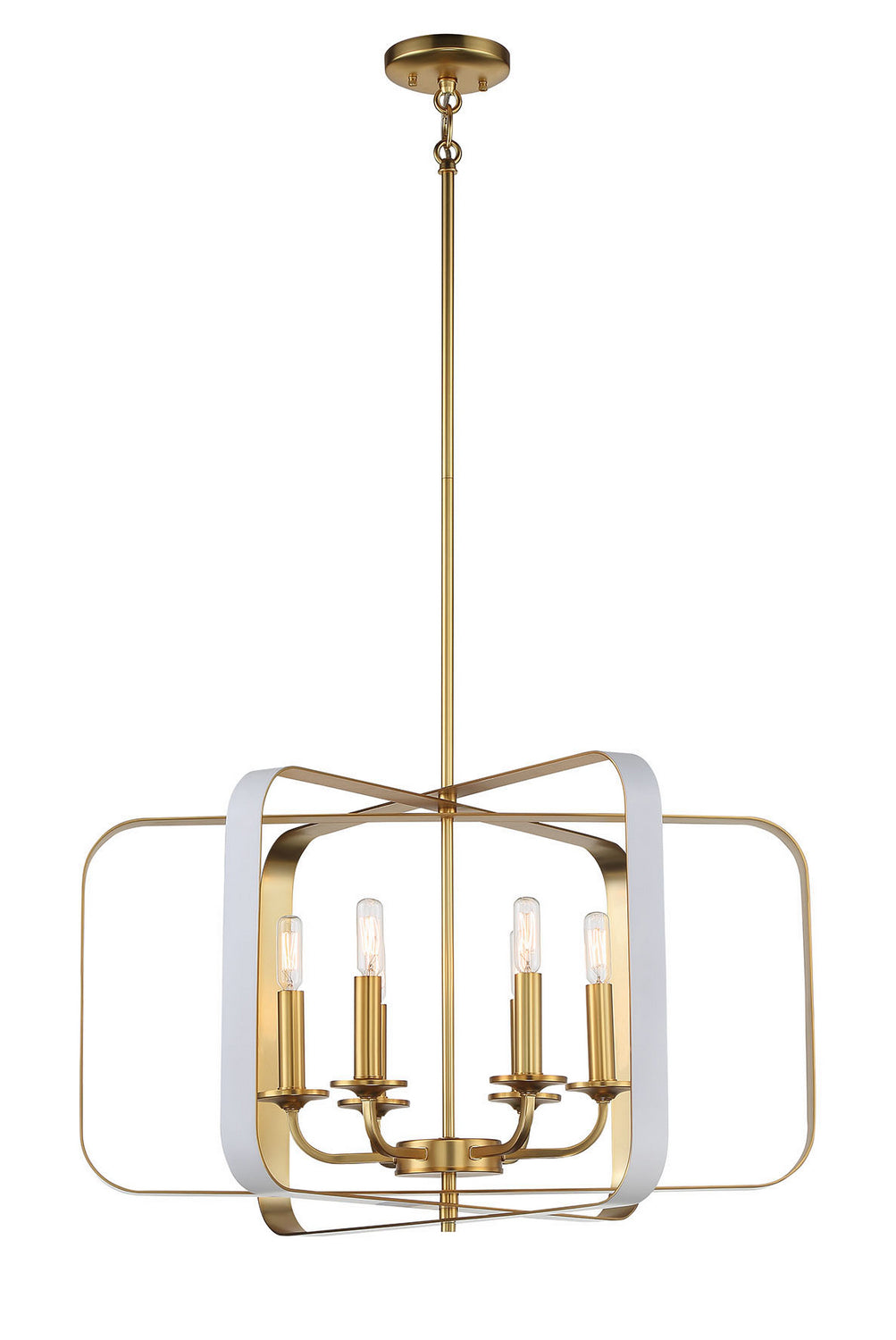 Minka-Lavery Aureum 1216-706 Chandelier Light - Matte White W/ Honey Gold