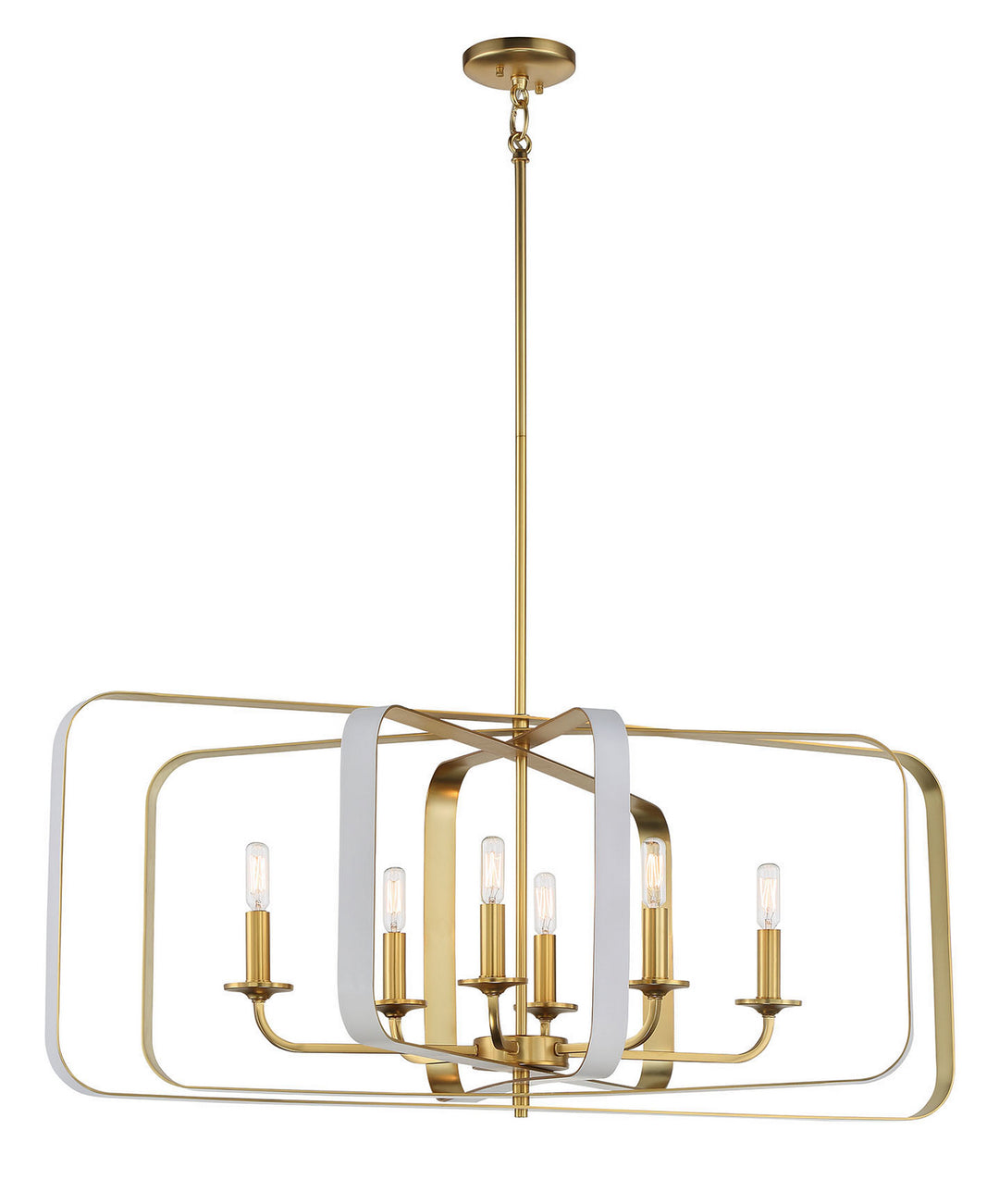 Minka-Lavery Aureum 1217-706 Chandelier Light - Matte White W/ Honey Gold