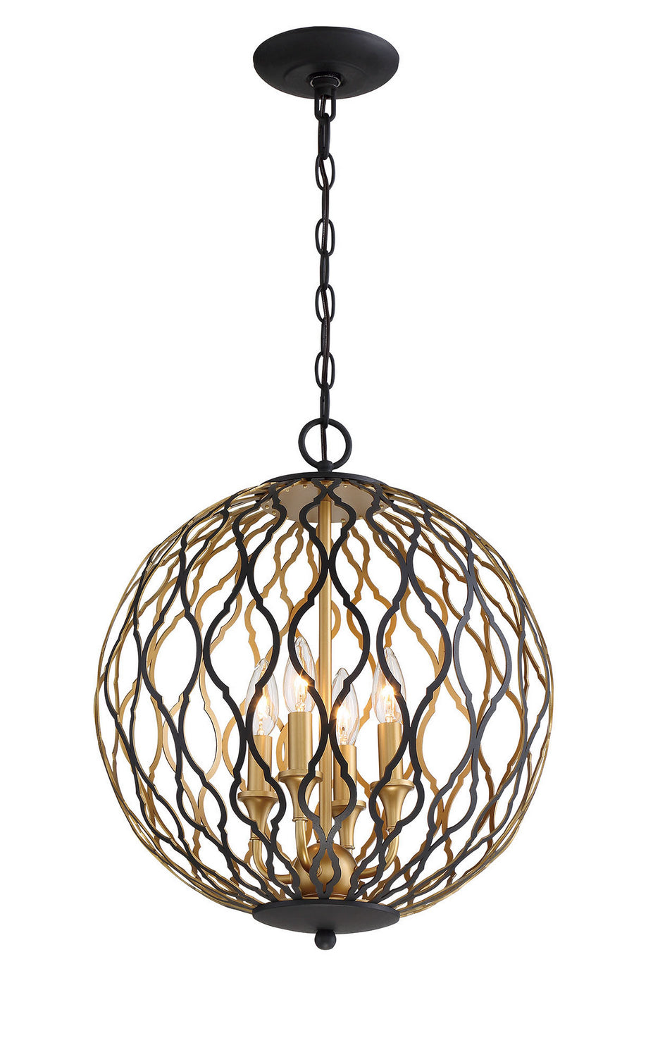 Minka-Lavery Gilded Glam 2404-680 Pendant Light - Sand Coal With Painted And Pla