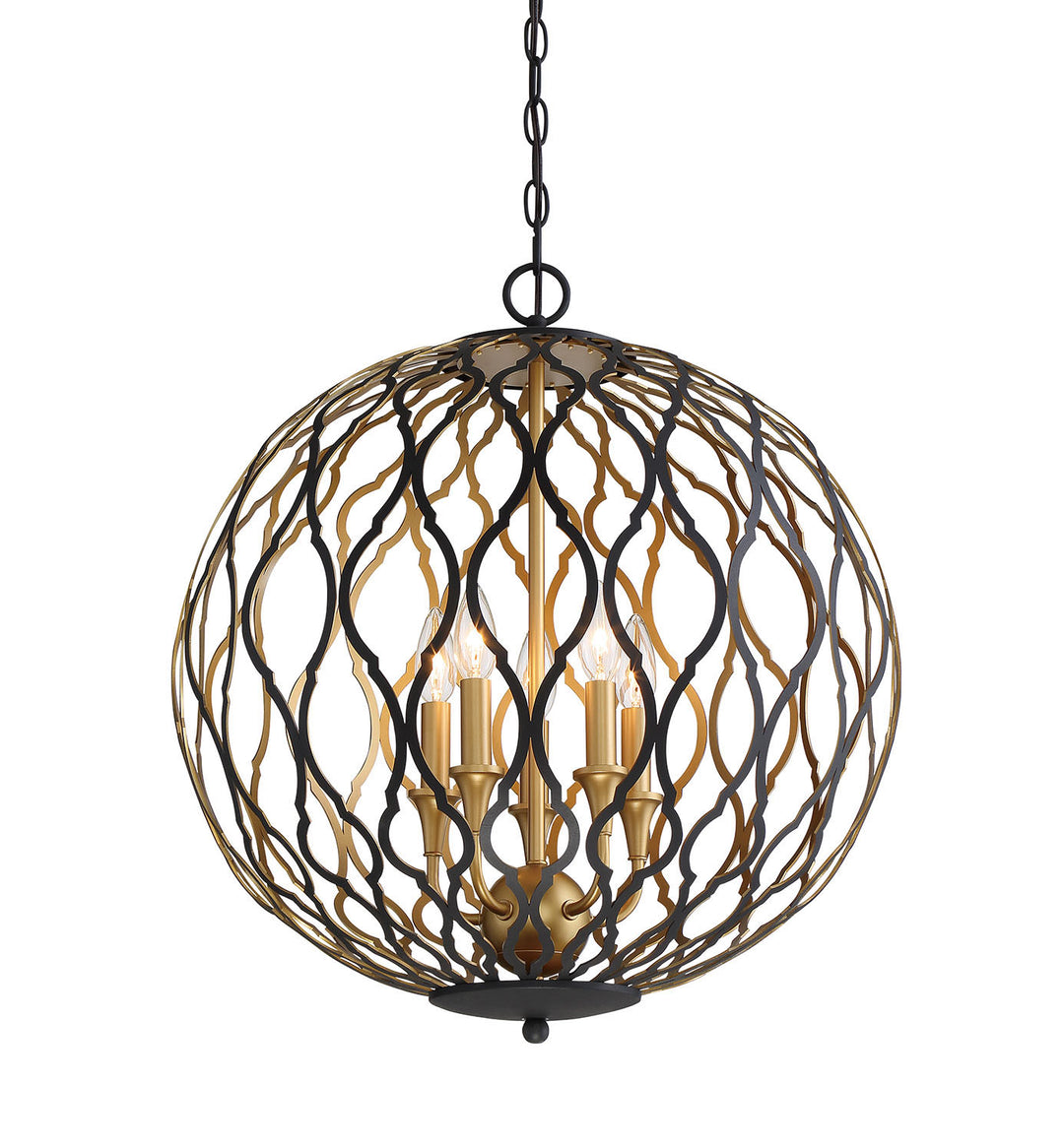 Minka-Lavery Gilded Glam 2405-680 Pendant Light - Sand Coal With Painted And Pla