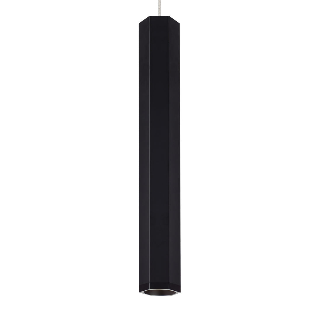 Visual Comfort Modern Blok 700MPBLKLBS-LED930 Pendant Light - Matte Black/Satin Nickel