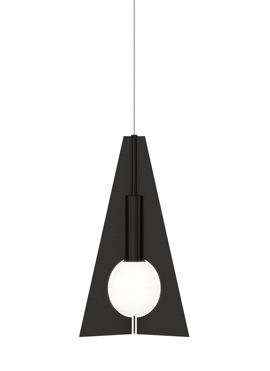 Visual Comfort Modern Orbel Pyramid 700MPOBLPB-LED930 Pendant Light - Nightshade Black