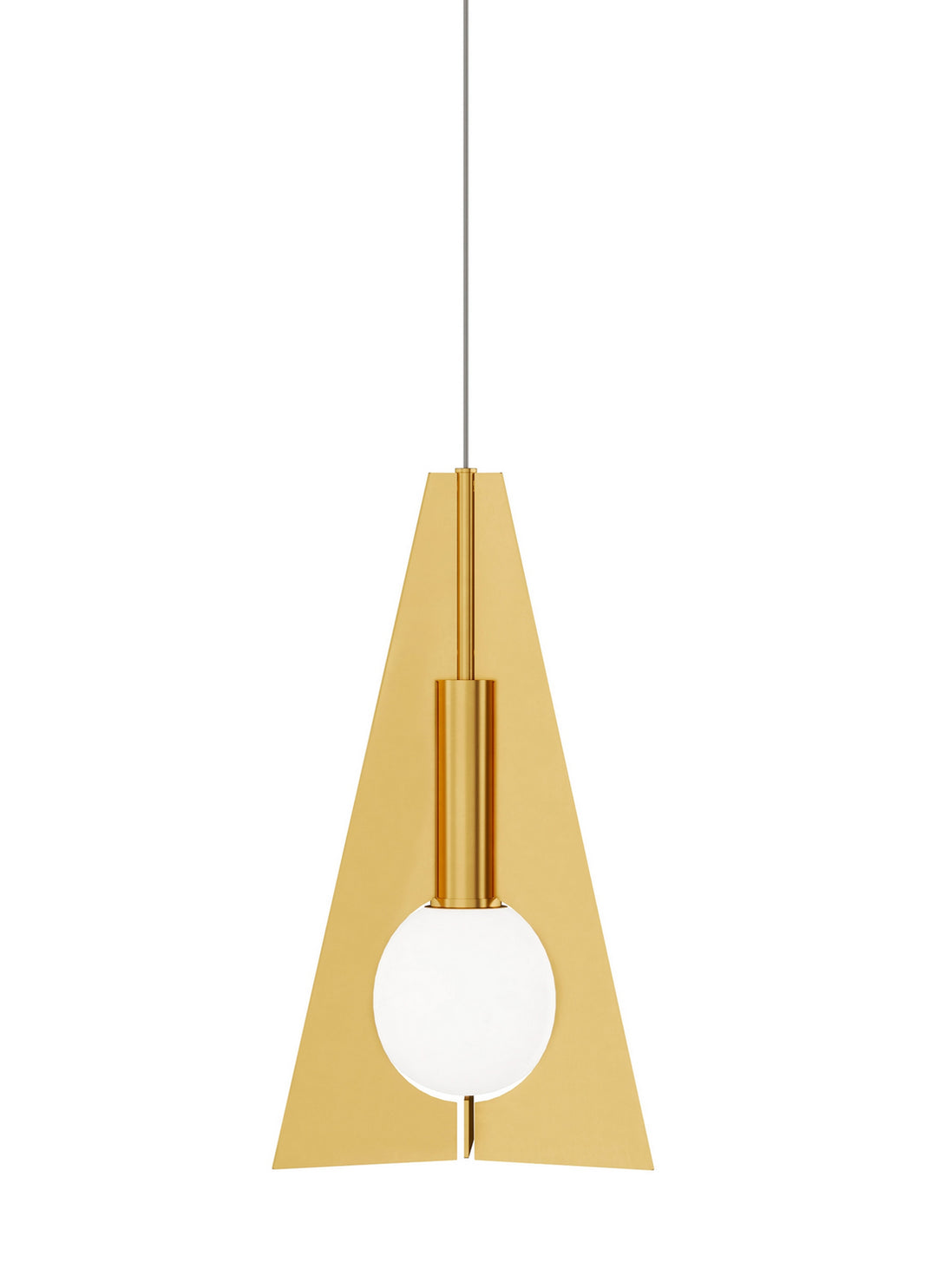 Visual Comfort Modern Orbel Pyramid 700MPOBLPNB-LED930 Pendant Light - Natural Brass