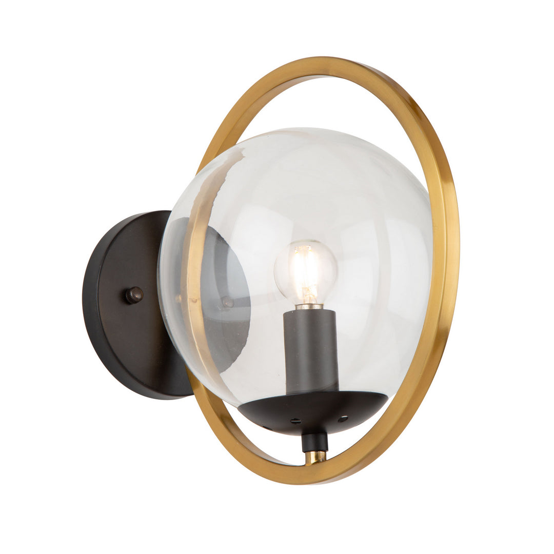 Artcraft Lugano AC10891VB Wall Light - Black & Vintage Brass