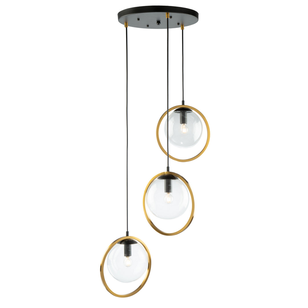 Artcraft Lugano AC10893VB Pendant Light - Black & Vintage Brass