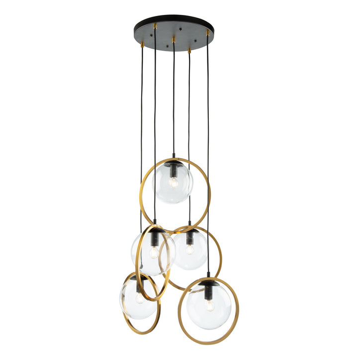 Artcraft Lugano AC10895VB Pendant Light - Black & Vintage Brass