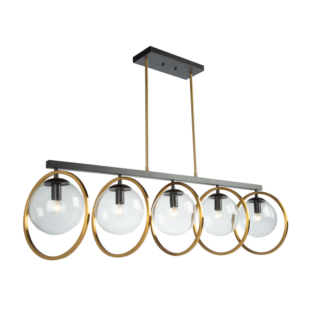 Artcraft Lugano AC10896VB Pendant Light - Black & Vintage Brass