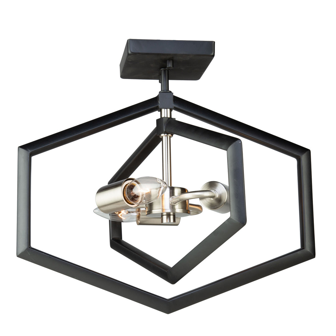 Artcraft Preston AC10993NB Ceiling Light - Semi Matte Black & Brushed Nickel