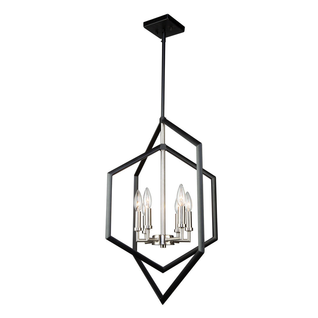 Artcraft Preston AC10996NB Pendant Light - Semi Matte Black & Brushed Nickel