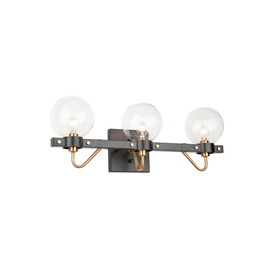 Artcraft Chelton AC11422CL Bath Vanity Light 23 in. wide - Matte Black & Harvest Brass