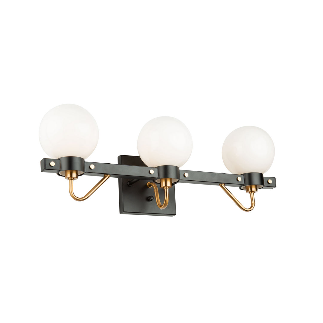 Artcraft Chelton AC11422WH Bath Vanity Light 23 in. wide - Matte Black & Harvest Brass