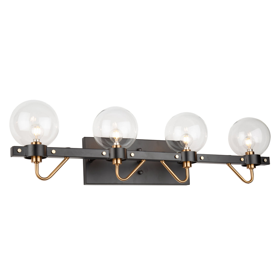 Artcraft Chelton AC11424CL Bath Vanity Light 32 in. wide - Matte Black & Harvest Brass