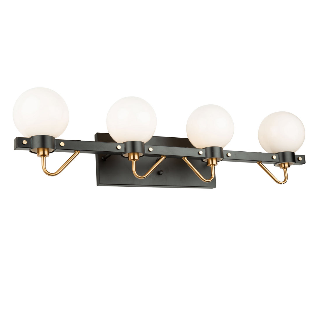 Artcraft Chelton AC11424WH Bath Vanity Light 32 in. wide - Matte Black & Harvest Brass