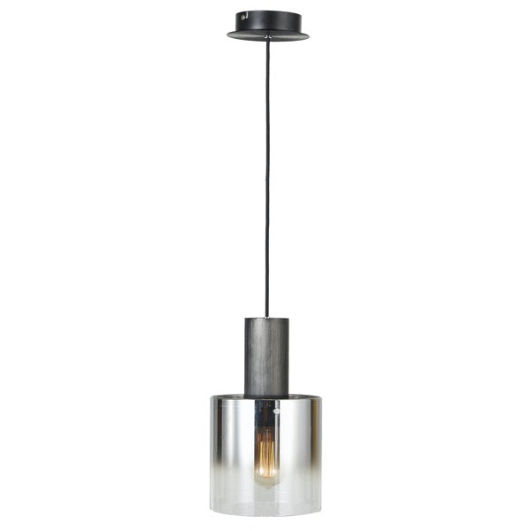 Artcraft Henley AC11520SM Pendant Light - Satin Black & Smoke Glass