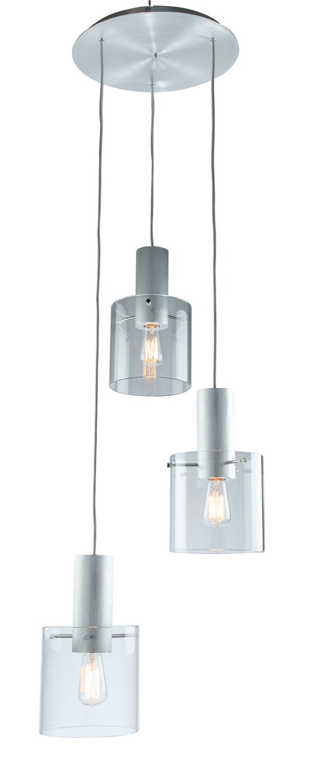 Artcraft Henley AC11523CL Pendant Light - Brushed Aluminum & Clear Glass