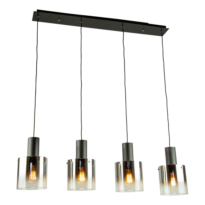 Artcraft Henley AC11526SM Pendant Light - Satin Black & Smoke Glass