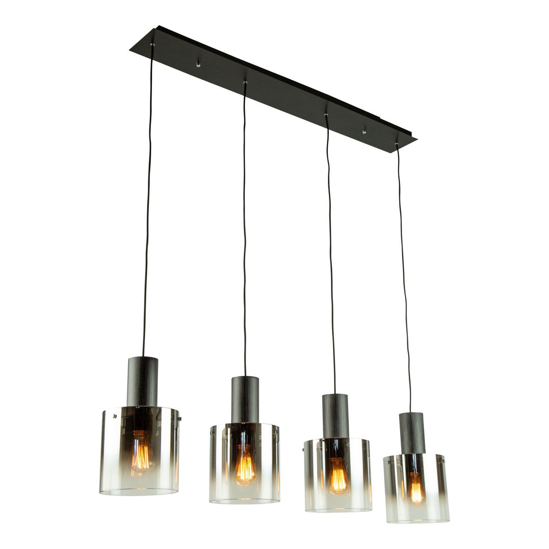 Artcraft Henley AC11526SM Pendant Light - Satin Black & Smoke Glass