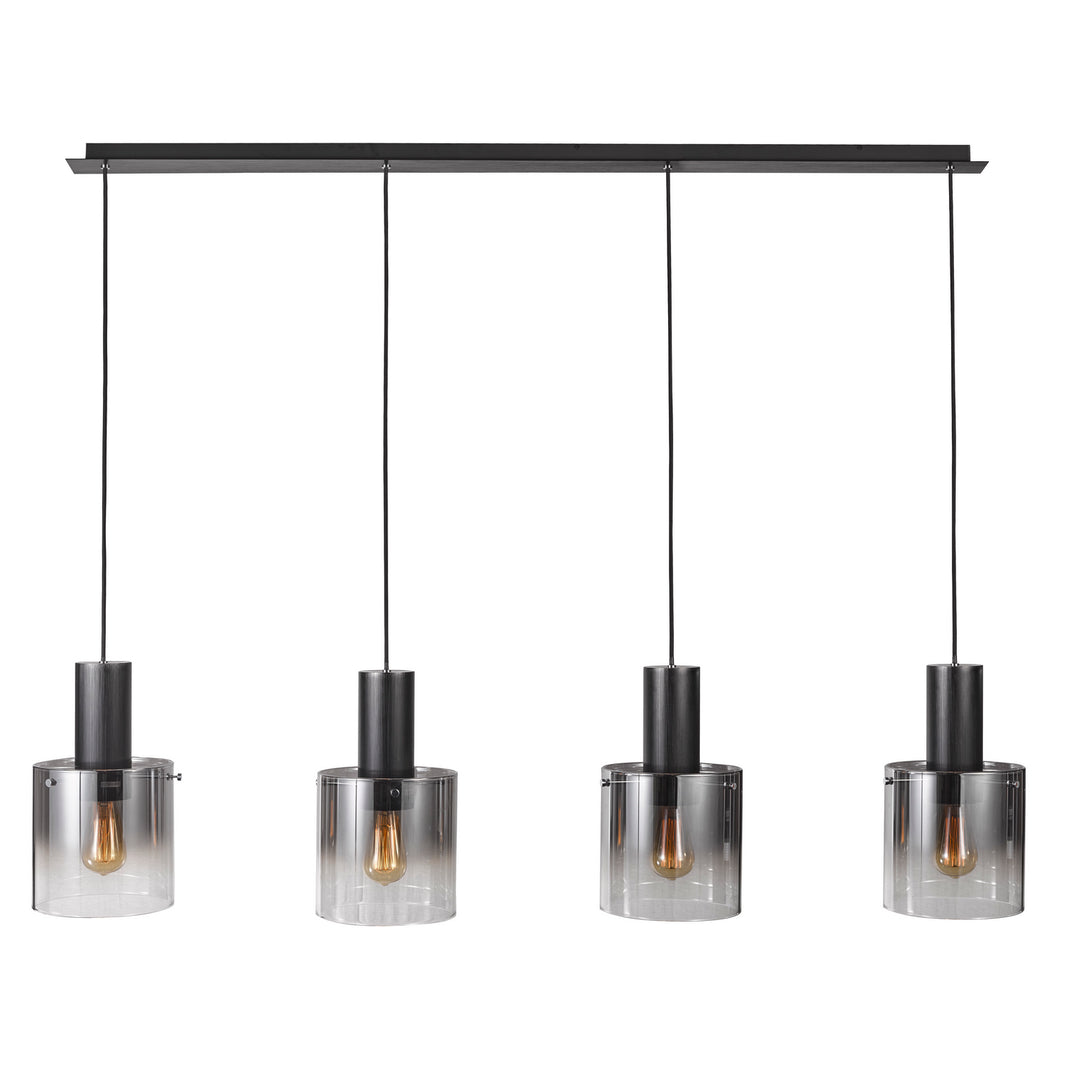 Artcraft Henley AC11526SM Pendant Light - Satin Black & Smoke Glass