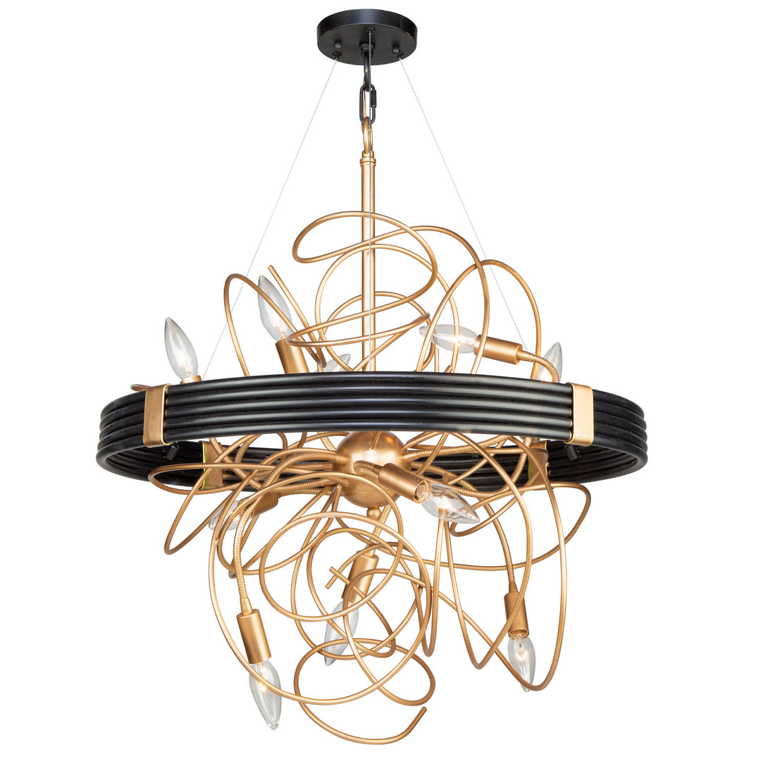 Artcraft Galaxy AC11540VB Chandelier Light - Black & Brass