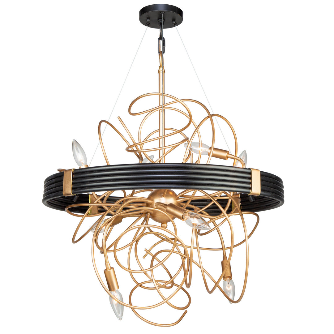 Artcraft Galaxy AC11548VB Chandelier Light - Black & Brass